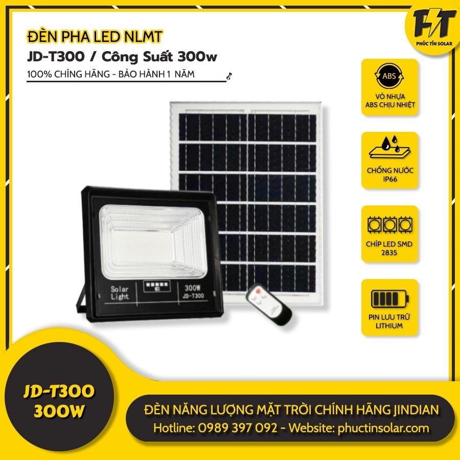 Đèn led năng lượng mặt trời 300W JD-T300